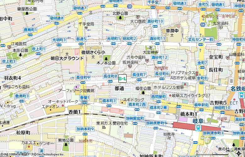 新岐阜コンタクト付近の地図